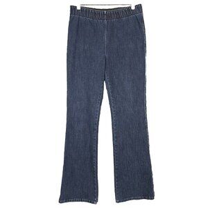 Soft Surroundings Jeans Medium Tall MT Blue Straight Leg Pull On Elastic Waist‎